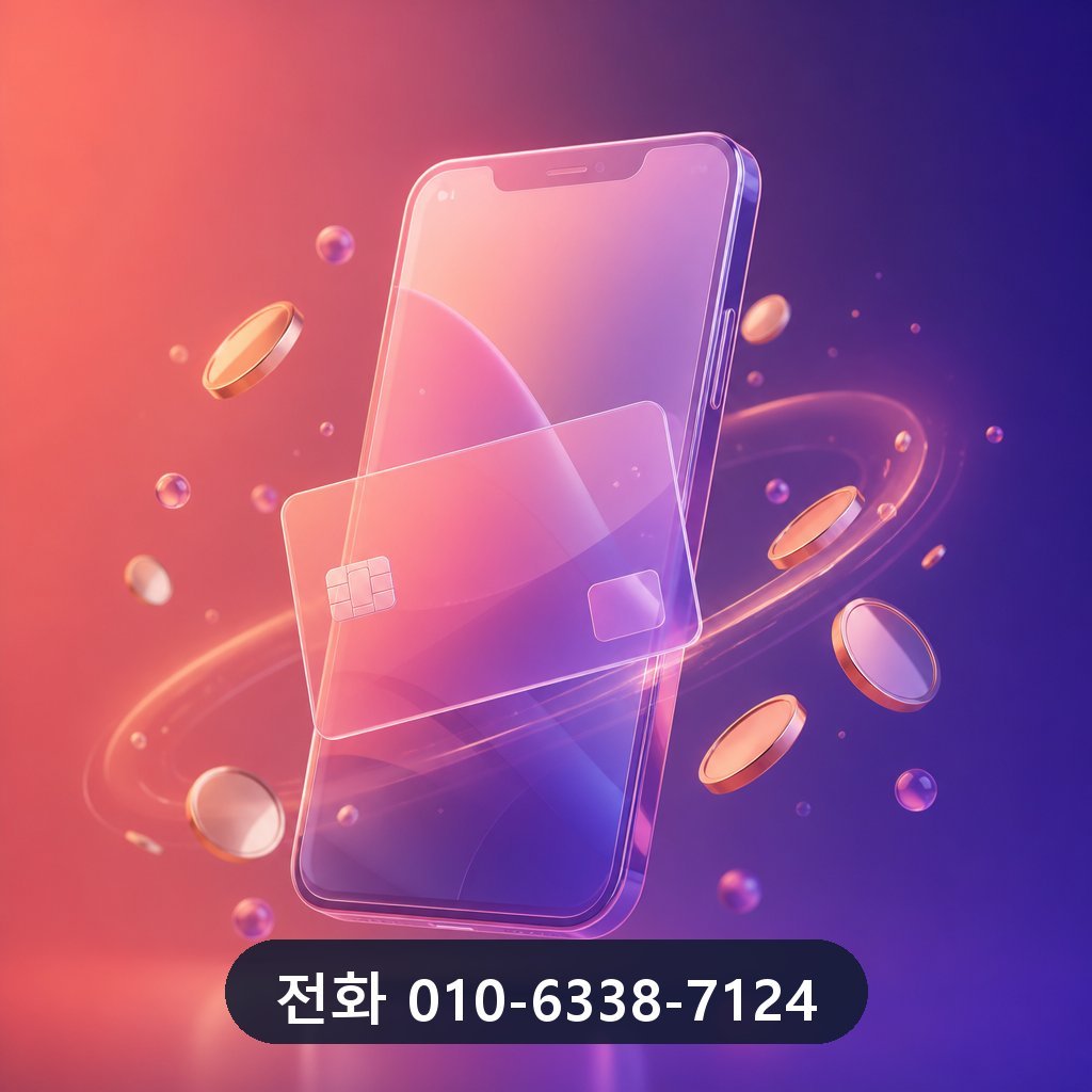 신용카드 현금화 대표 이미지 · 문의 010-6338-7124